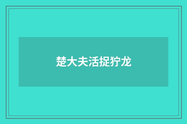 楚大夫活捉狞龙