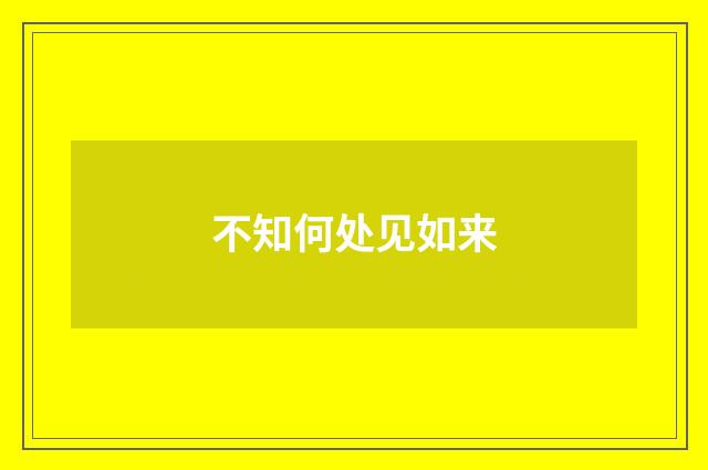 不知何处见如来