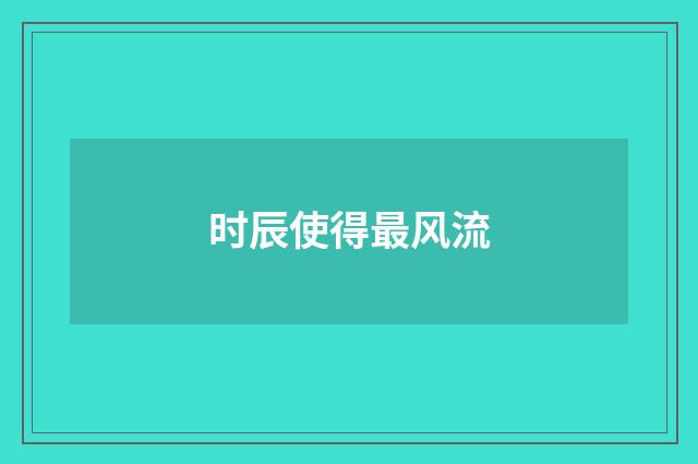 时辰使得最风流