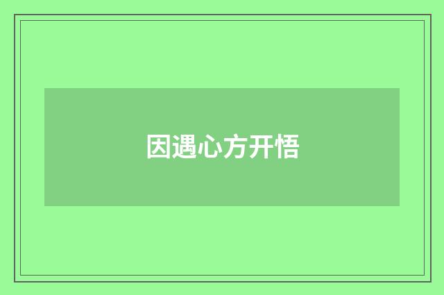 因遇心方开悟