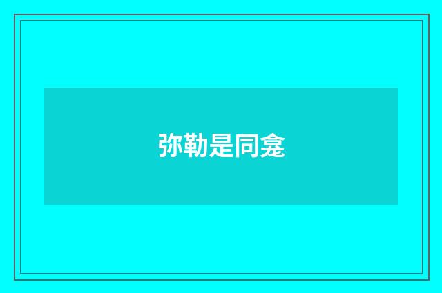 弥勒是同龛