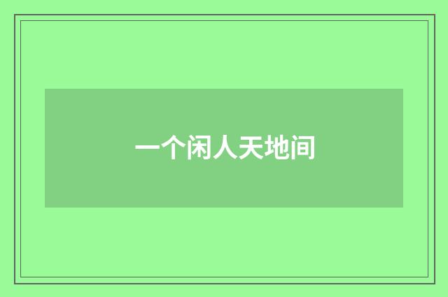 一个闲人天地间