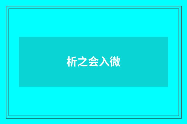 析之会入微