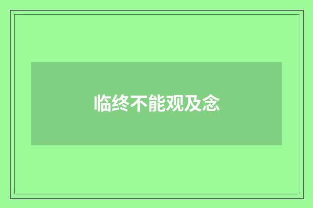 临终不能观及念