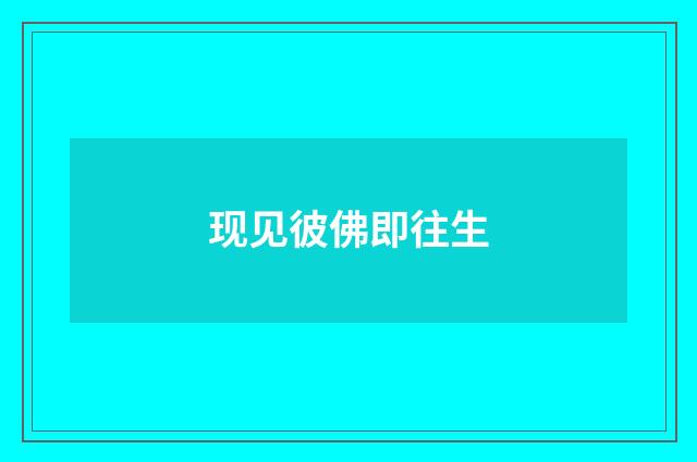 现见彼佛即往生