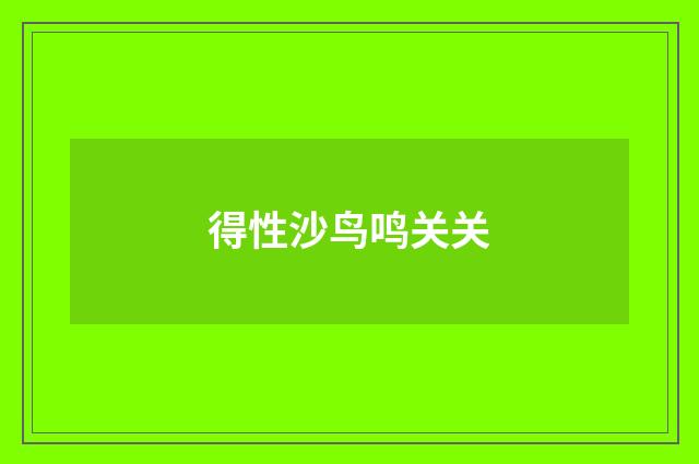 得性沙鸟鸣关关