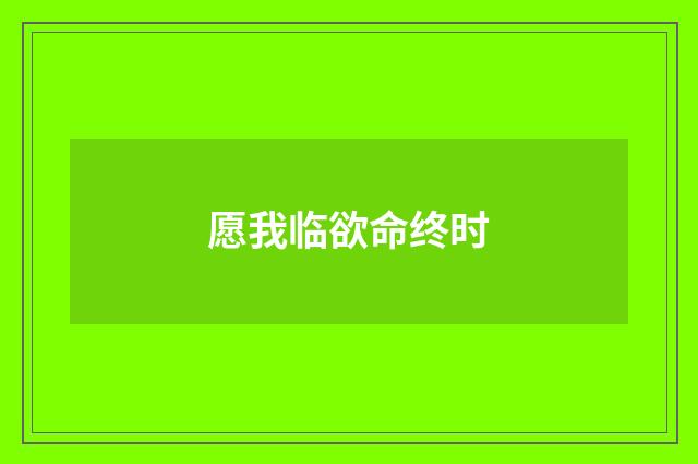 愿我临欲命终时