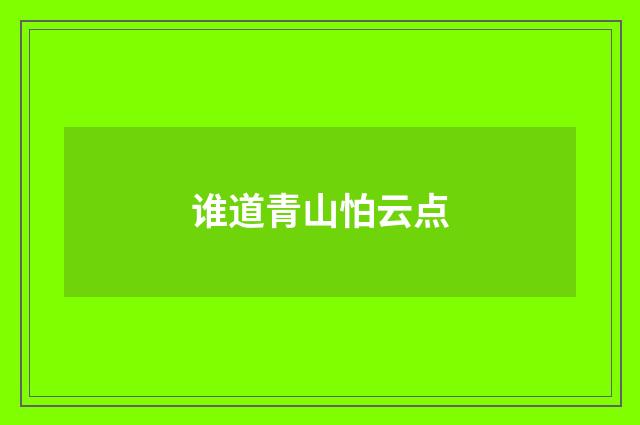 谁道青山怕云点