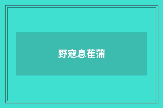 野寇息萑蒲