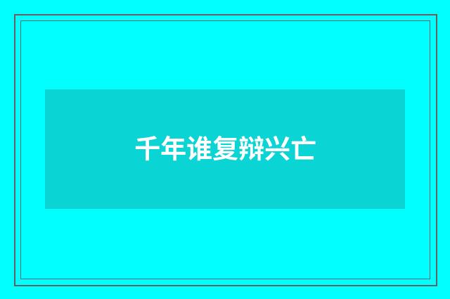 千年谁复辩兴亡