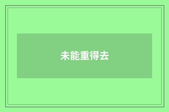 未能重得去