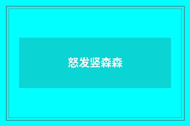 怒发竖森森