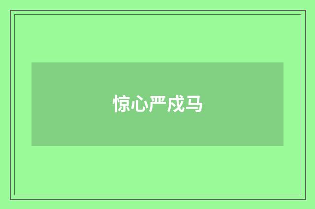 惊心严戍马
