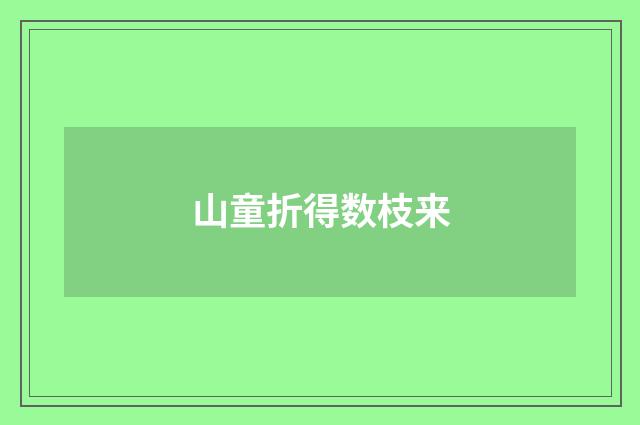 山童折得数枝来