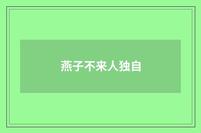 燕子不来人独自