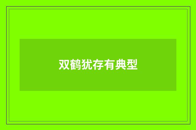 双鹤犹存有典型