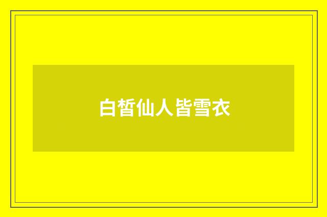 白皙仙人皆雪衣