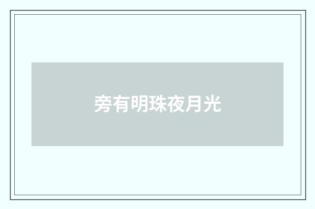 旁有明珠夜月光