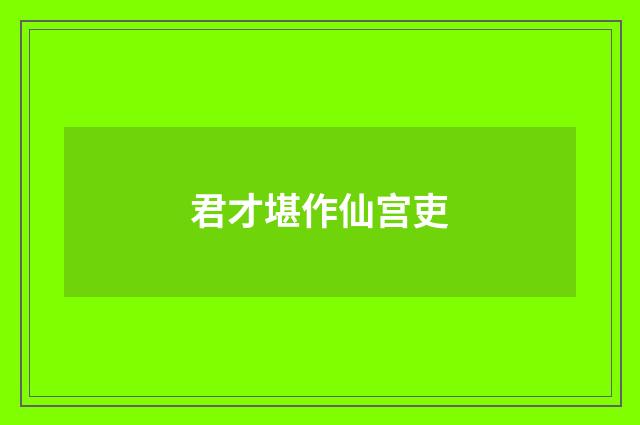 君才堪作仙宫吏
