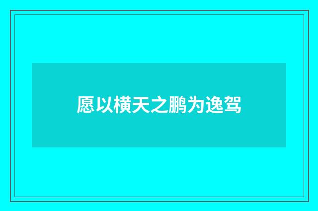 愿以横天之鹏为逸驾