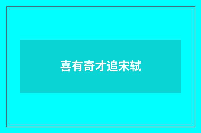 喜有奇才追宋轼