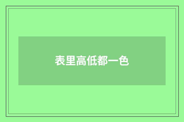表里高低都一色