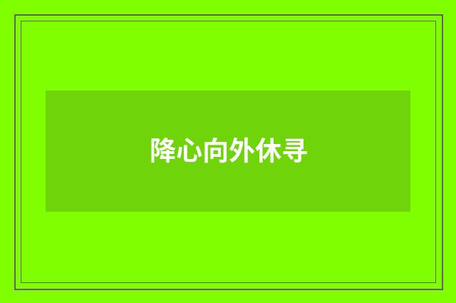 降心向外休寻