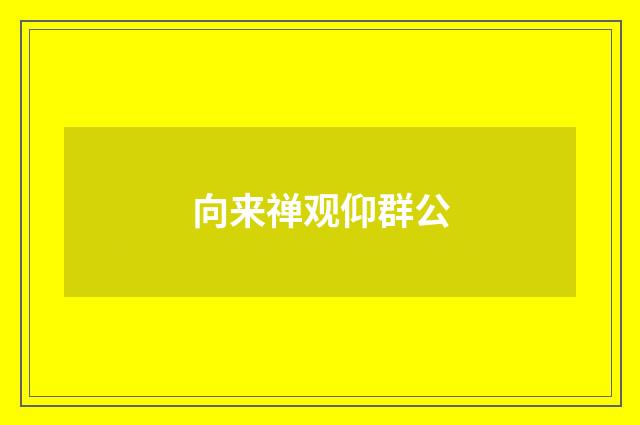 向来禅观仰群公