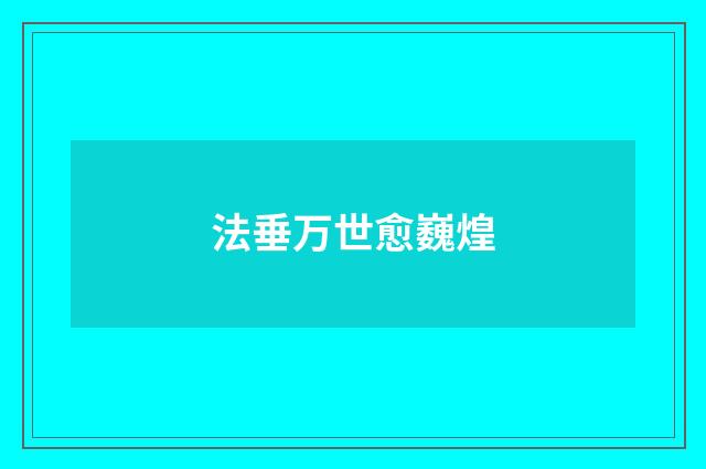 法垂万世愈巍煌