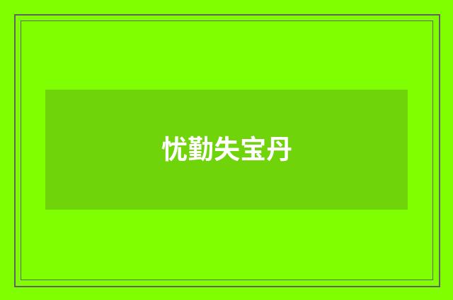忧勤失宝丹
