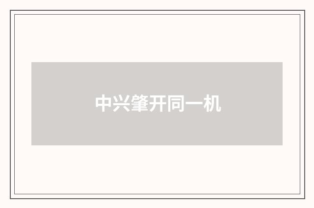 中兴肇开同一机