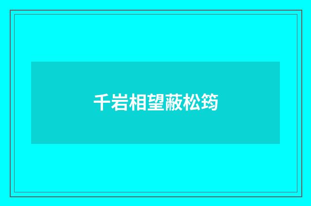 千岩相望蔽松筠