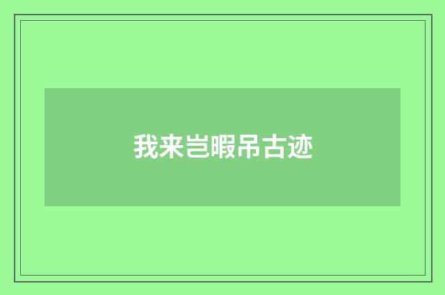 我来岂暇吊古迹