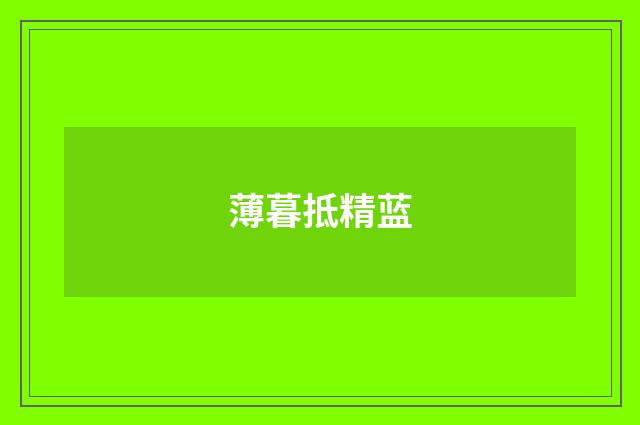 薄暮抵精蓝