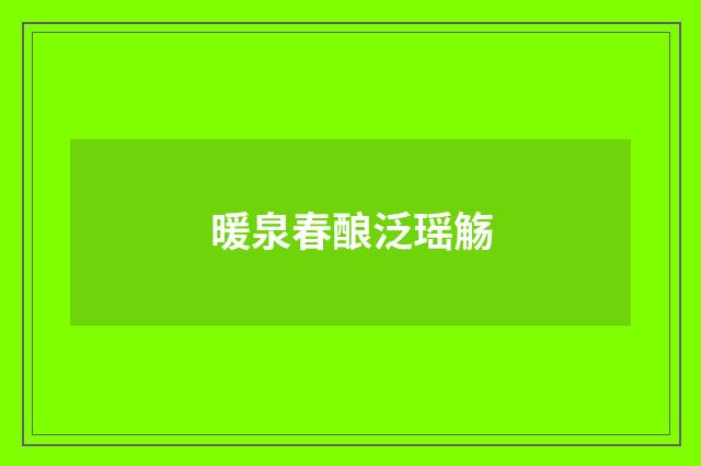 暖泉春酿泛瑶觞