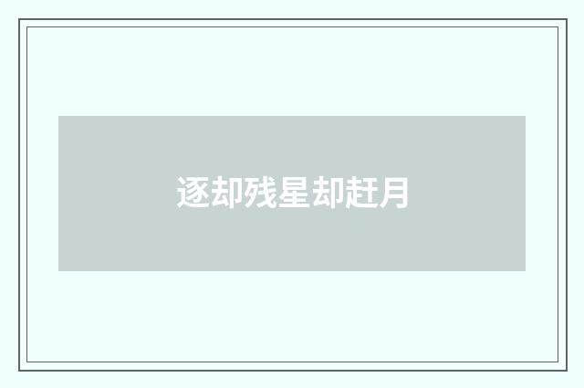 逐却残星却赶月