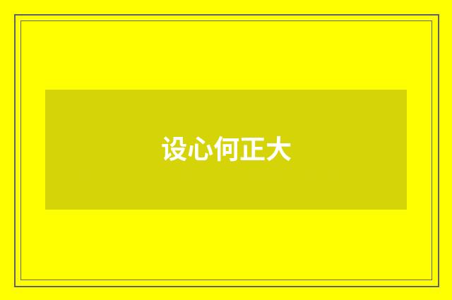设心何正大