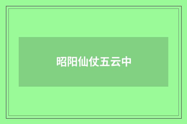 昭阳仙仗五云中