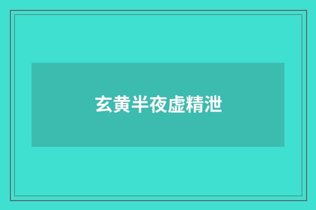 玄黄半夜虚精泄