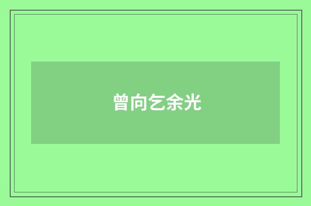 曾向乞余光