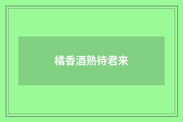 橘香酒熟待君来
