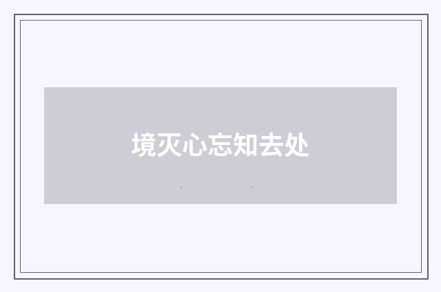 境灭心忘知去处