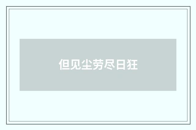 但见尘劳尽日狂