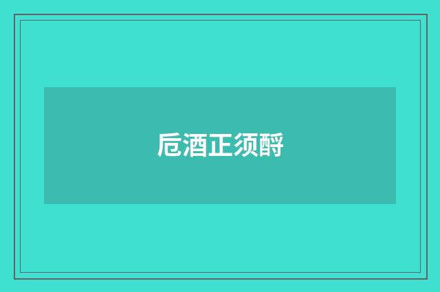 卮酒正须酹