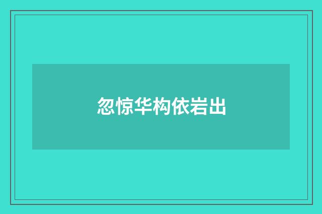 忽惊华构依岩出