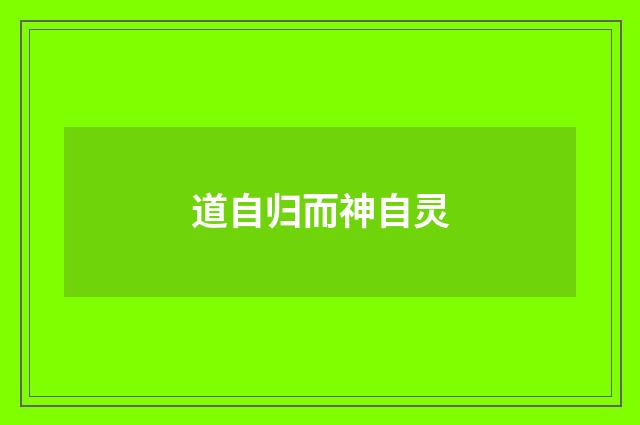 道自归而神自灵