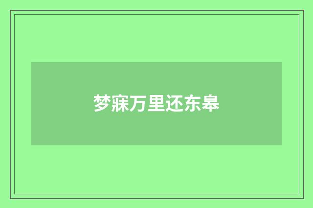 梦寐万里还东皋