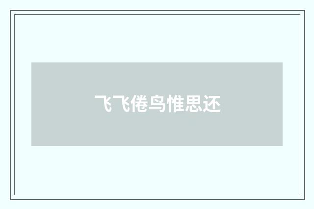 飞飞倦鸟惟思还