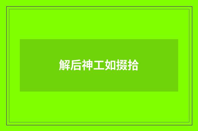 解后神工如掇拾