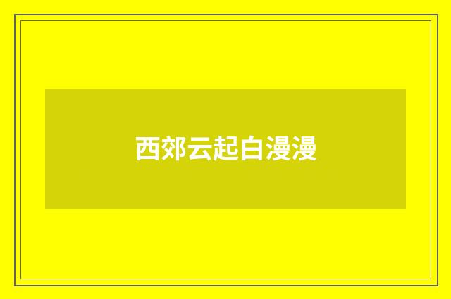 西郊云起白漫漫